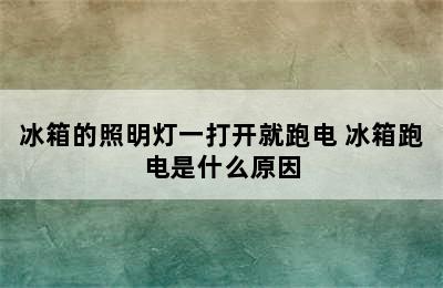 冰箱的照明灯一打开就跑电 冰箱跑电是什么原因